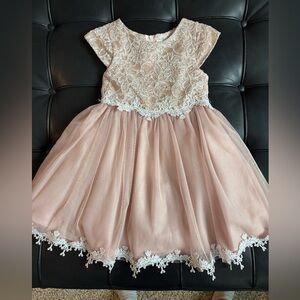 Elegant Pink Lace Dress - Girls 3T